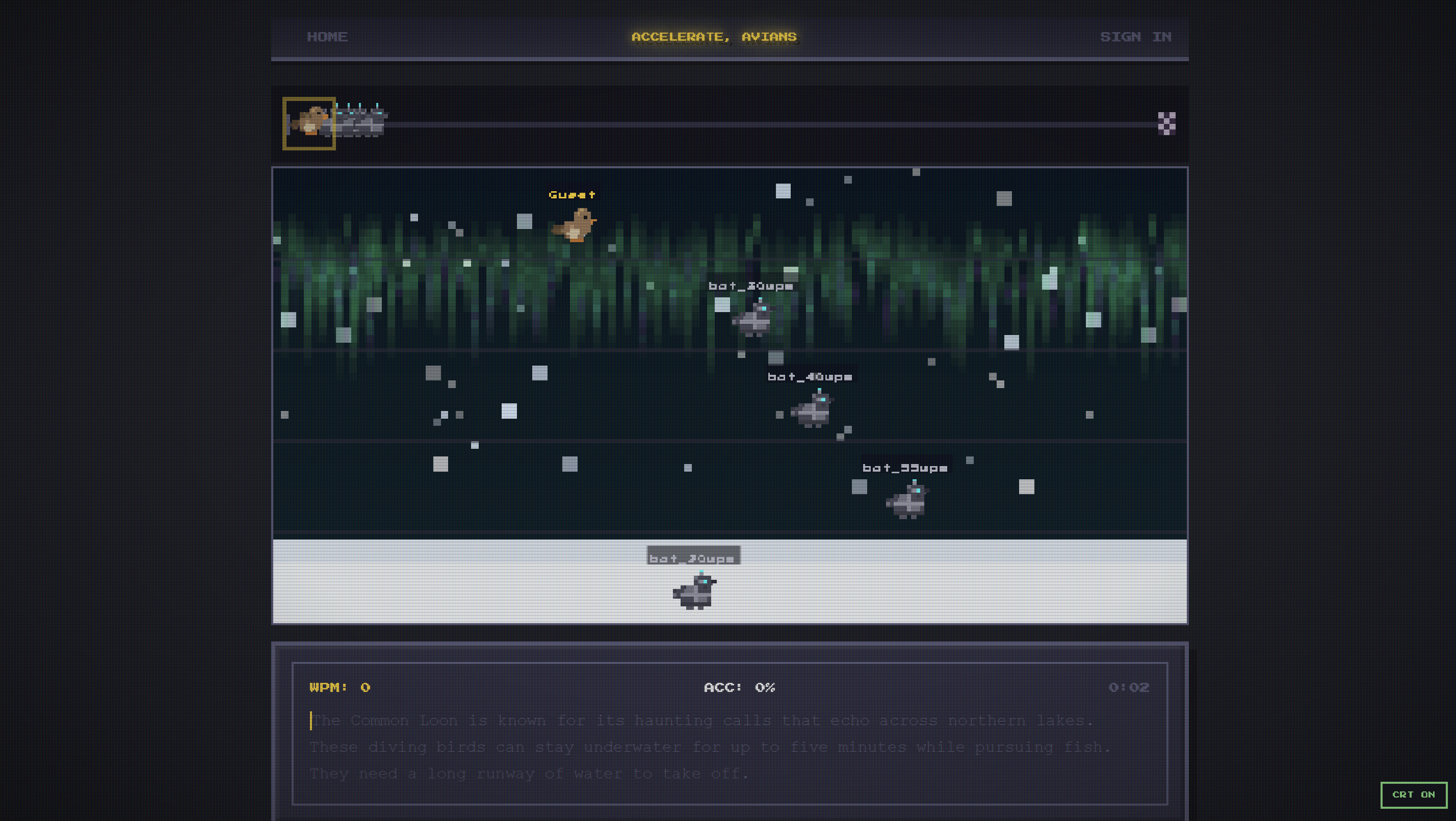 Accelerate, Avians screenshot